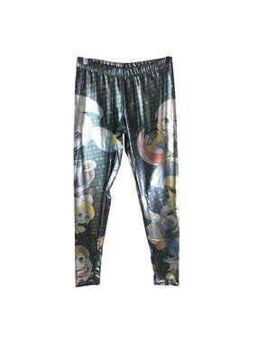 WeLoveFine Crypton Hatsune Miku Leggings Metallic Shiny Cosplay Costume Size L